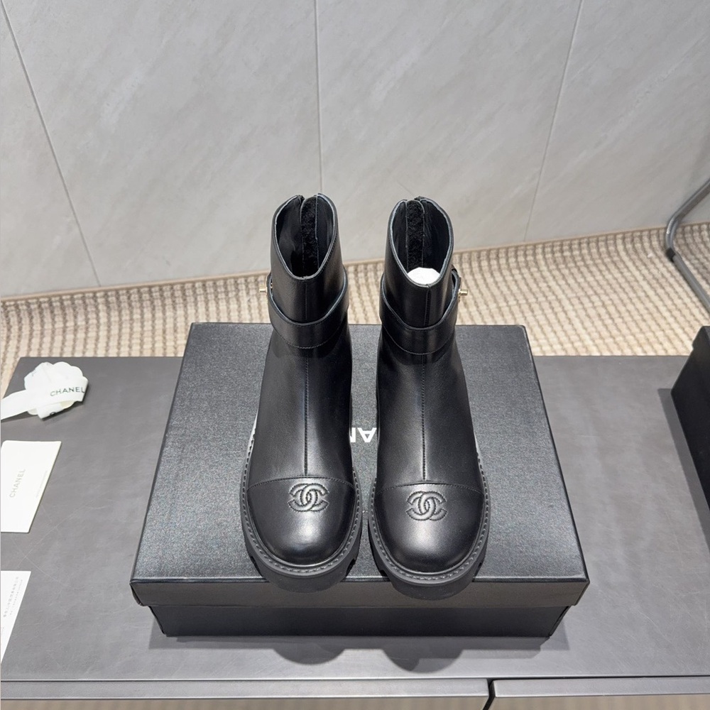 Chanel back boots